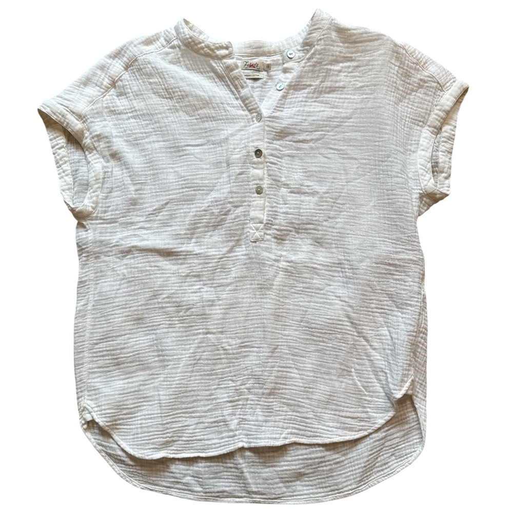 Faherty Dream Cotton Gauze Desmond Top White Sz Small - Picture 6 of 11